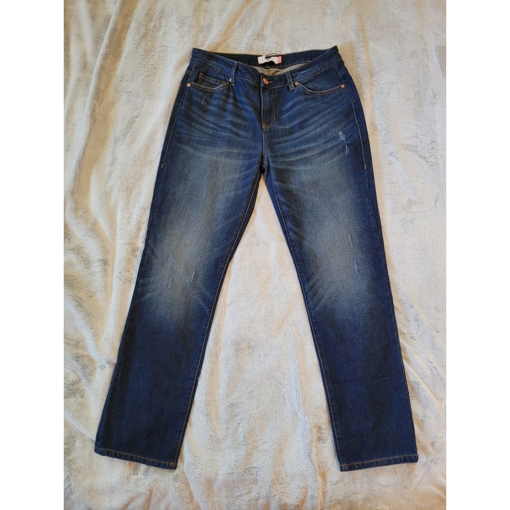 Cabi Womens Size 8 Malibu #4522 Straight Leg Distressed Denim Blue Jeans